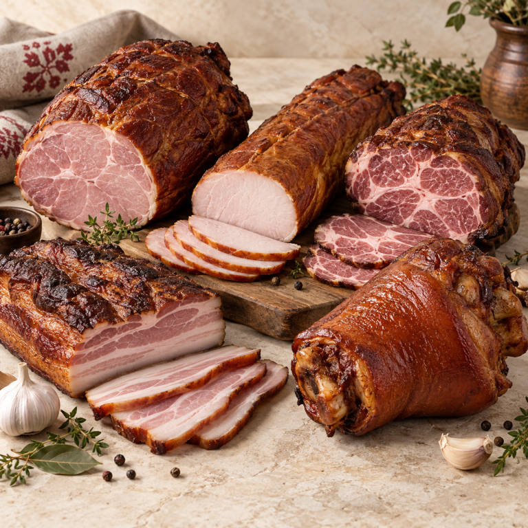 Traditional Polish smoked meats