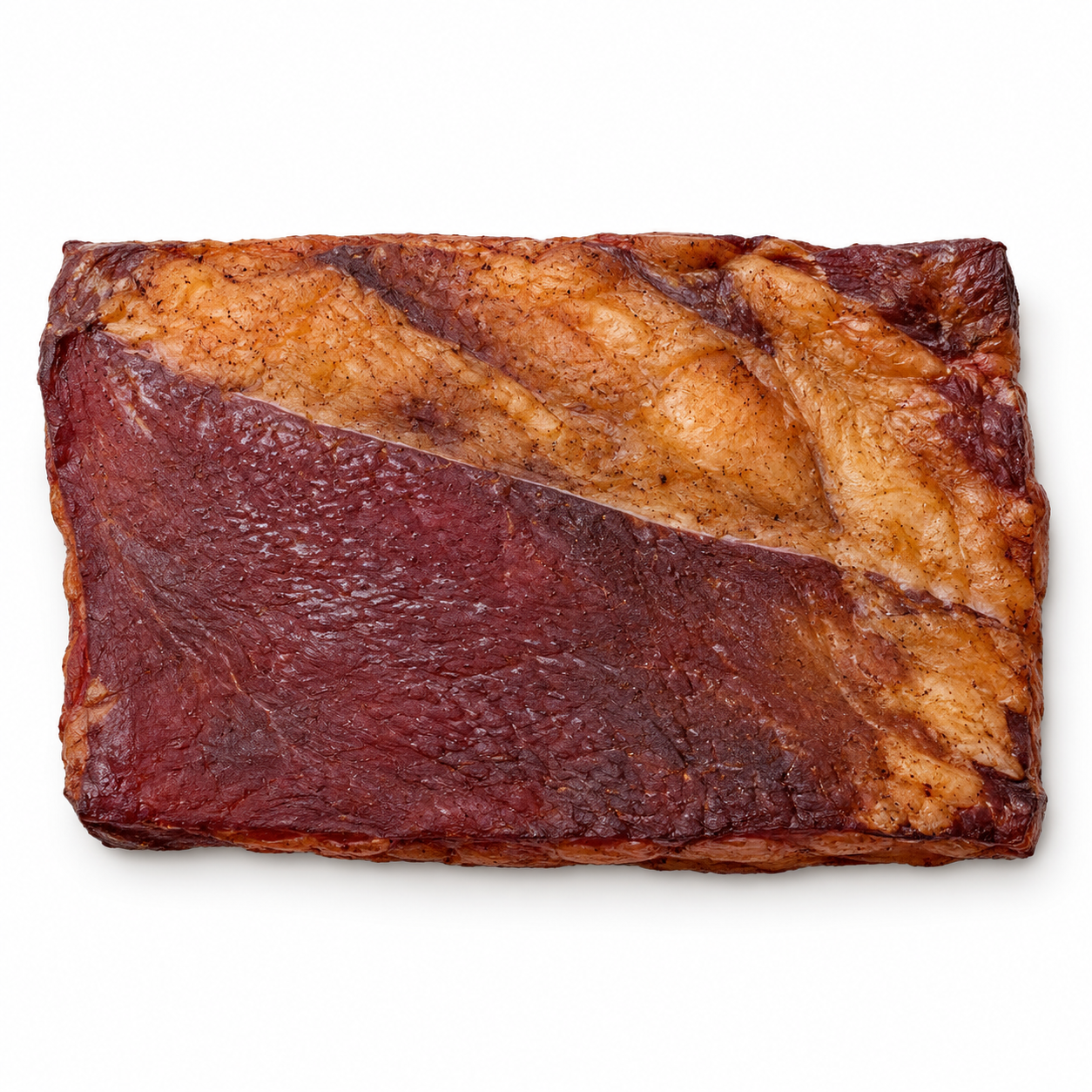 Australian smoked beef brisket without packaging, front view