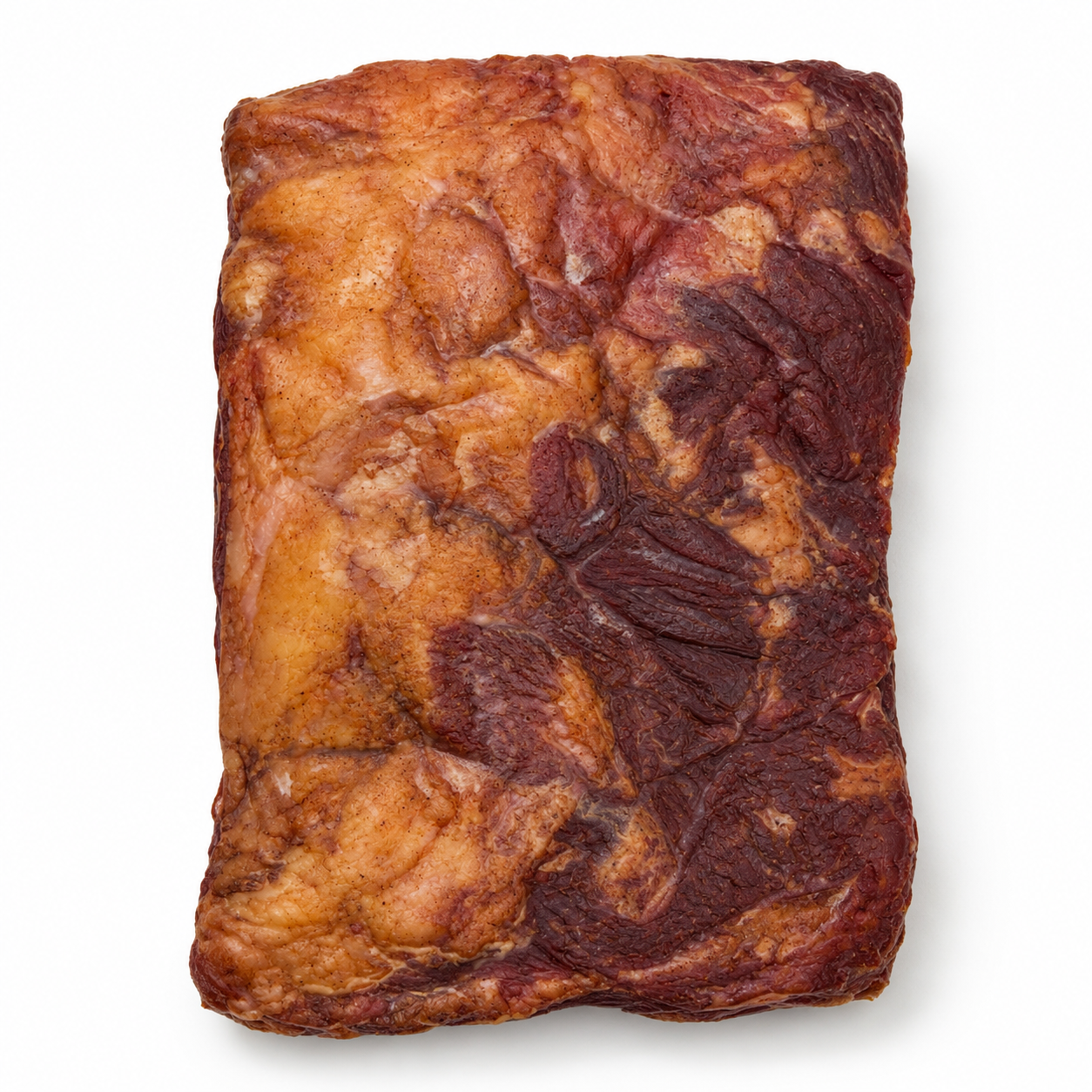 Australian smoked beef brisket without packaging, reverse view