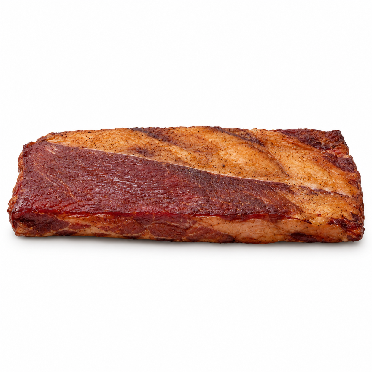 Australian smoked beef brisket without packaging, side view